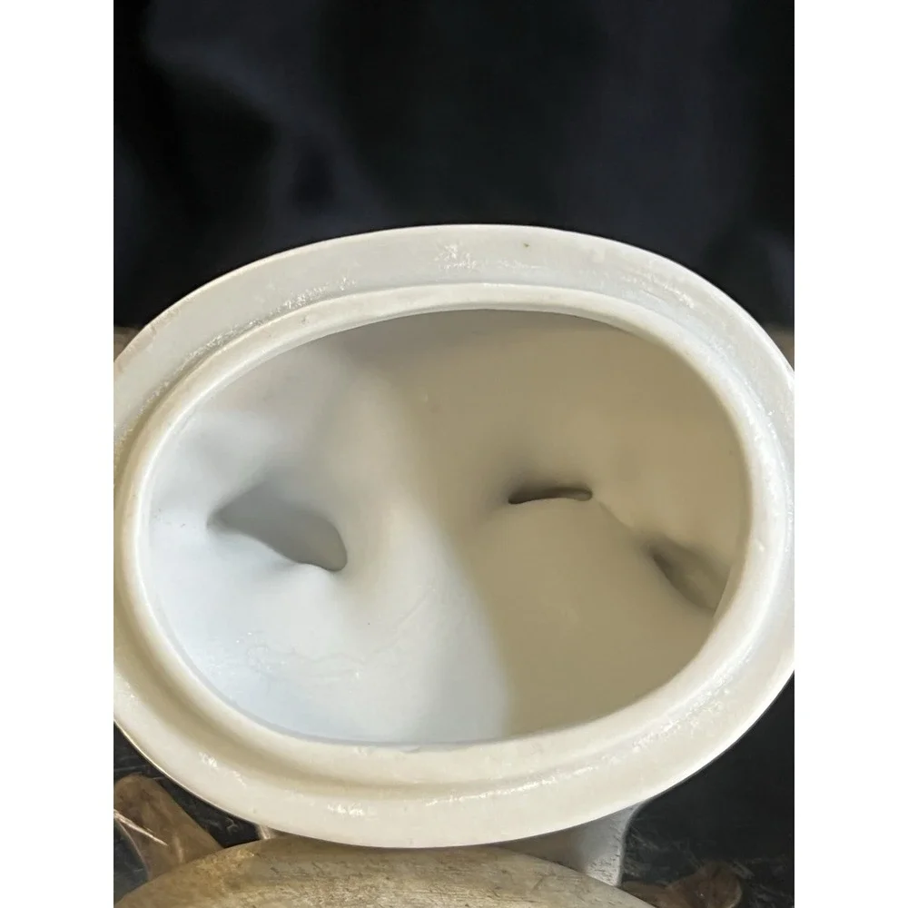 Vintage LEFTON Love Birds Trinket‎ Box Ceramic Lidded White (2228)